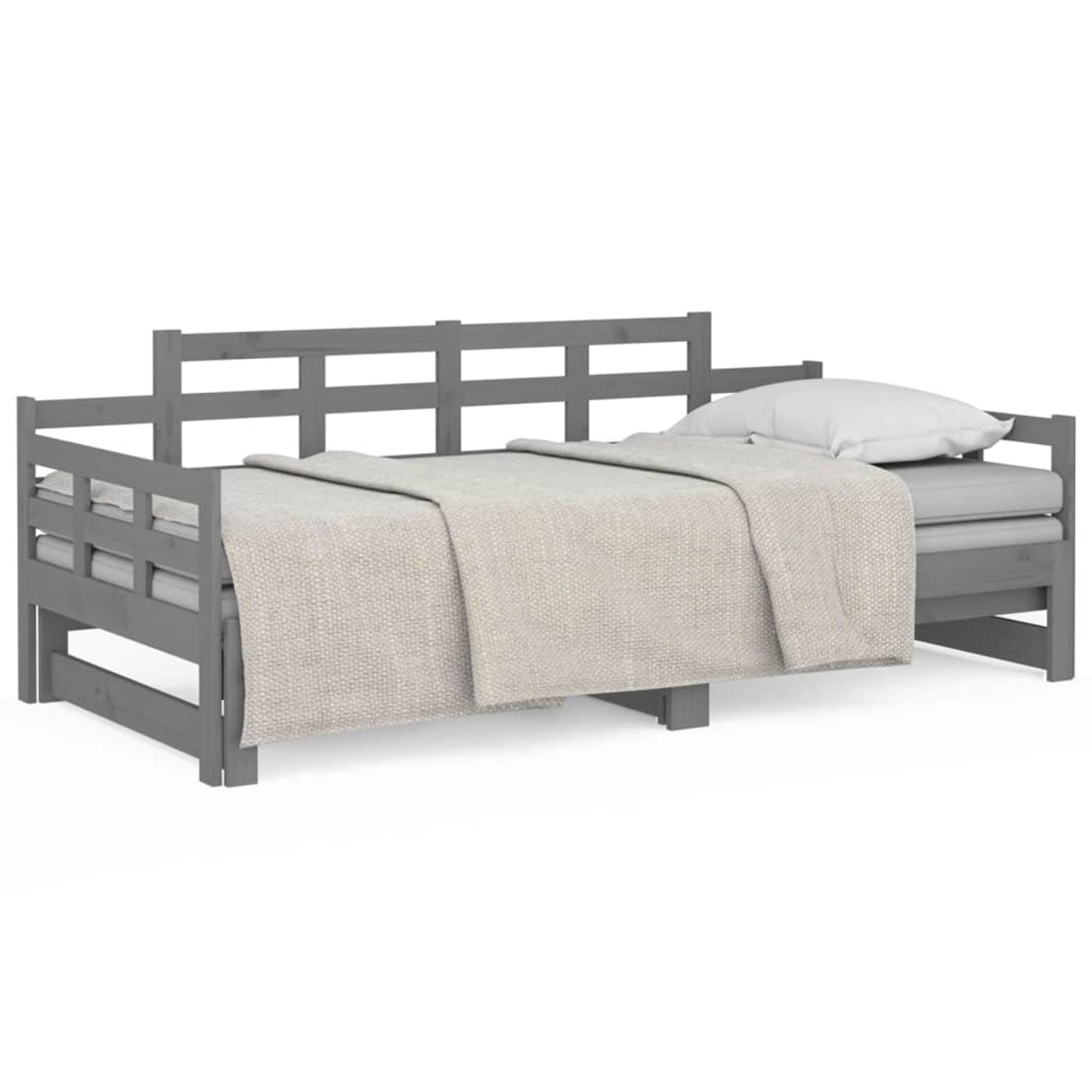 vidaXL Tagesbett Ausziehbar Grau Massivholz Kiefer 2x(90x200) cm1279860 günstig online kaufen