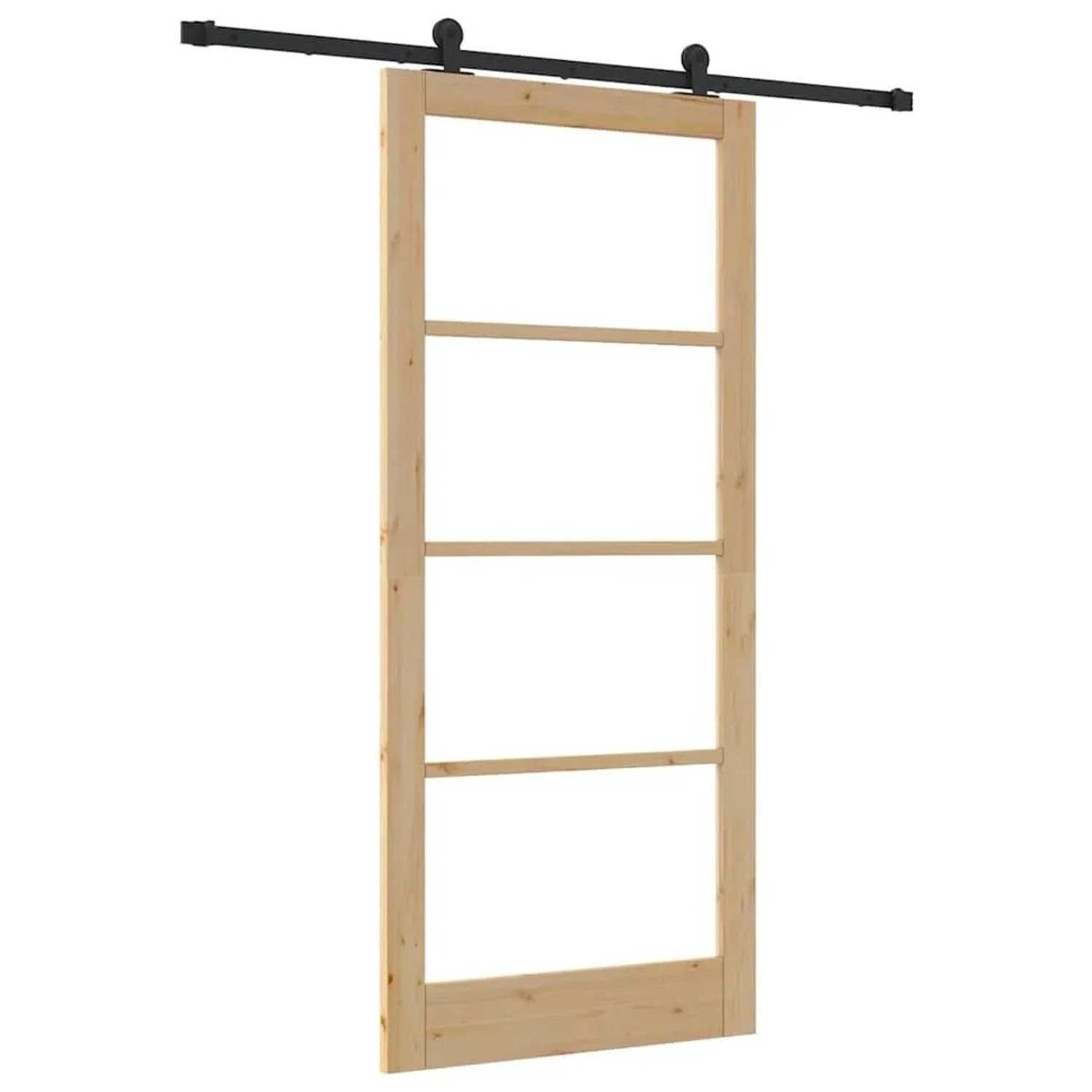 vidaXL Schiebetür ORKDAL Natur und Schwarz 93 x 211 cm 3332009