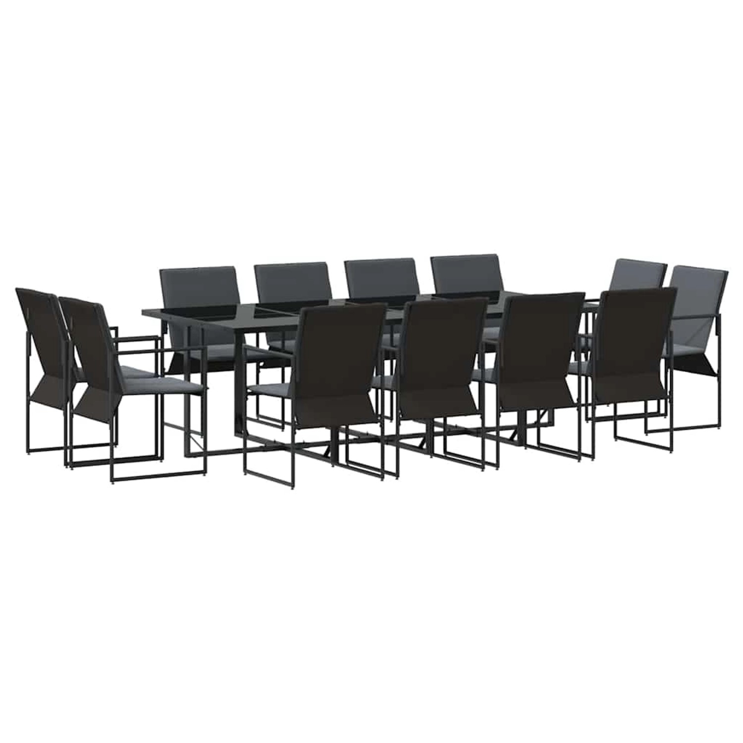vidaXL Garten Essgruppe 13-Tlg Schwarz Stahl 3335870 günstig online kaufen