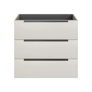 Pelipal Waschbeckenunterschrank Quantum 07, Kaschmir Matt, 80 cm mit 3 Auszügen.