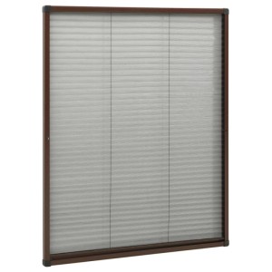 vidaXL Insektenschutz-Plissee für Fenster Aluminium Braun 80x100 cm 148654