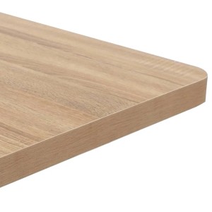 Detailansicht: Hellbraune Tischplatte des vidaXL Bistrotischs, 50x50 cm, MDF mit Holzmaserung.
