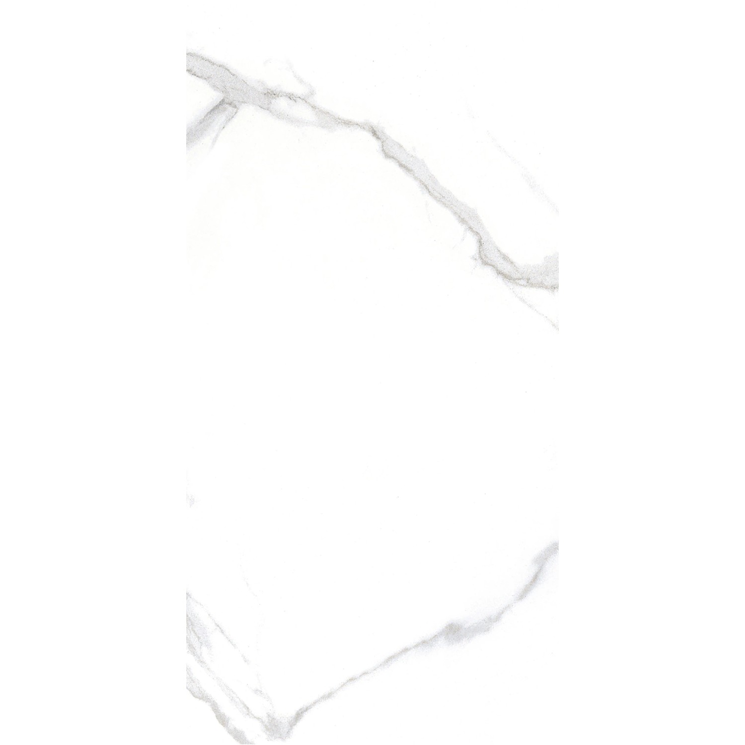 Feinsteinzeug Bodenfliese Marmore Carrara, 30x60 cm, weiße Marmoroptik.