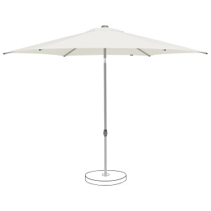 Suncomfort Marktschirm in Sand mit Handöffner und Neigungsfunktion.