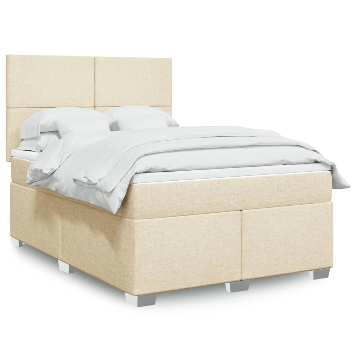 vidaXL Boxspringbett mit Matratze Creme 160x200 cm Stoff 3292837 günstig online kaufen