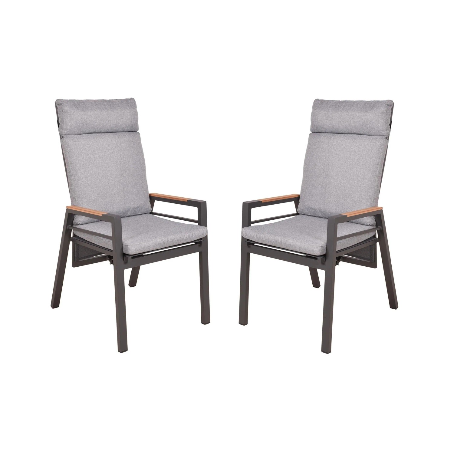 DELUKE Garten-Sitzgruppe LUISA 5-tlg. Teak Schwarz Gartenmöbel-Set Gartengarnitur Garten-Essgruppe Stühle Esstisch