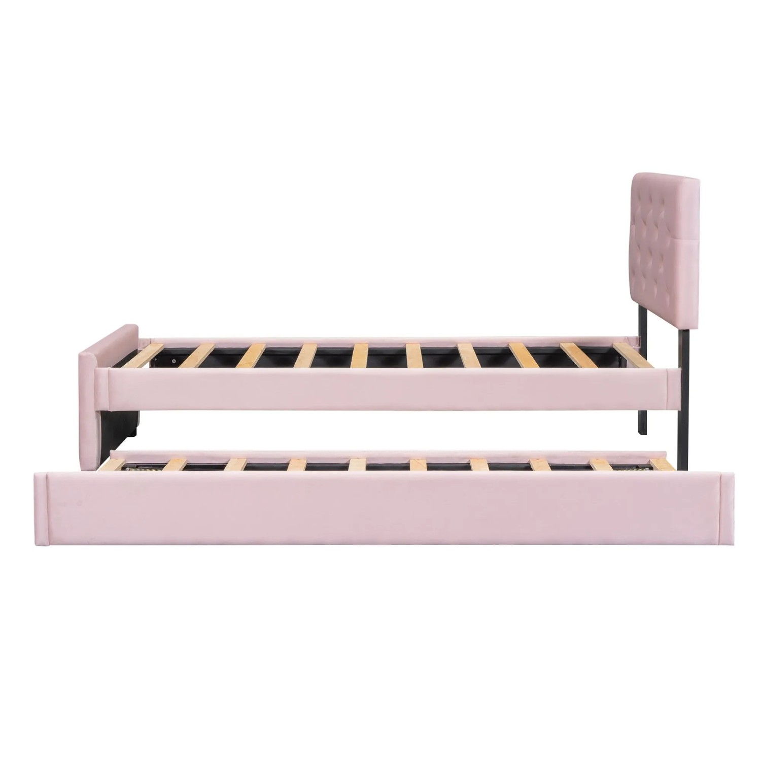 okwish Polsterbett 90×200 Kinderbett mit Rollcontainer ohne Matratze