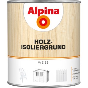 Alpina Holz-Isoliergrund, 2 Liter Dose, weiß matt, für Innen & Außen.