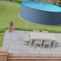 Runder Summer Fun Stahlwandpool, 300x120cm, anthrazit, mit blauer Folie. Ideal für den Garten.
