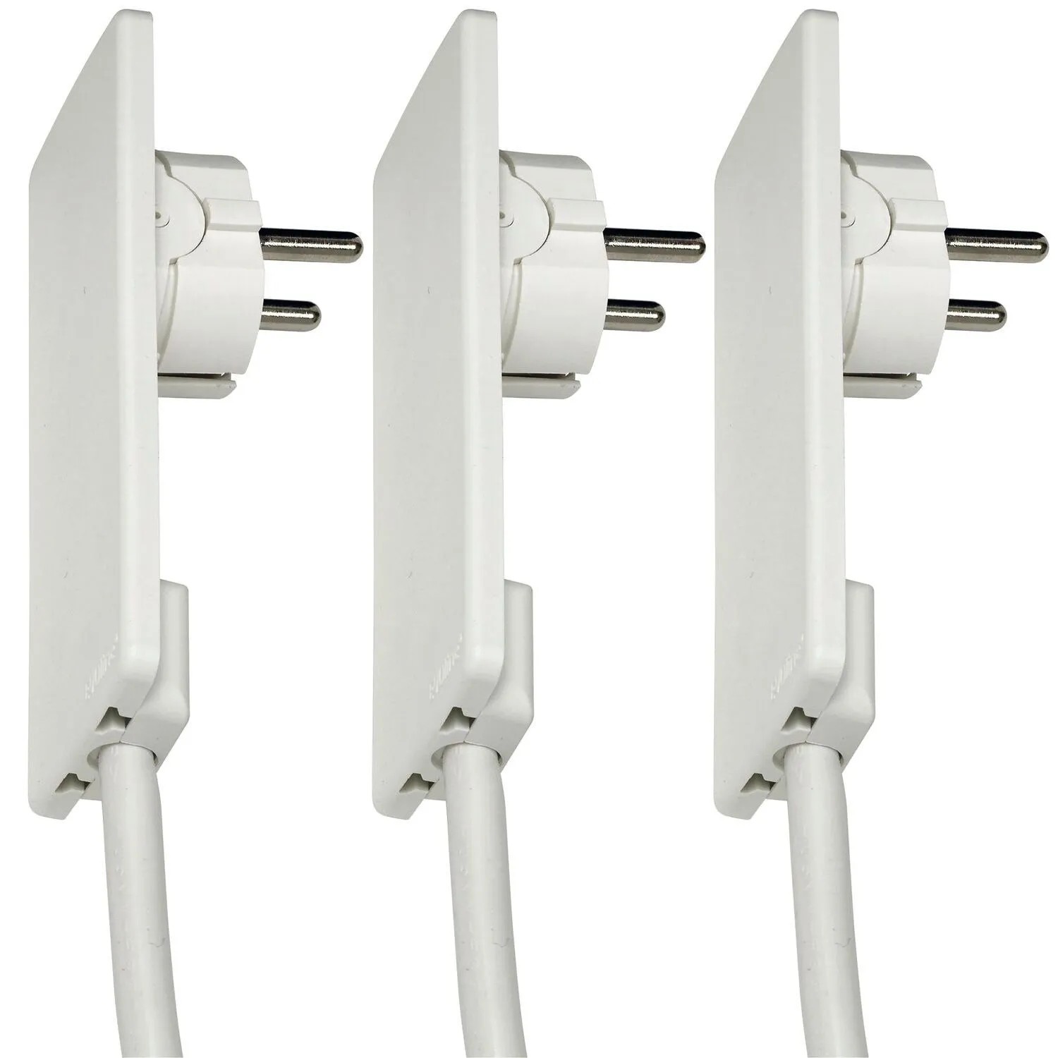 Evoline Plug Schukostecker 5 mm Flach Kunststoff Weiß 3 Stück