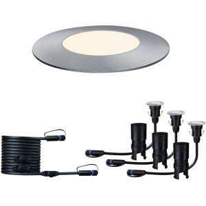 Paulmann Plug&Shine Bodeneinbaustrahler Ergänzungs-Set mit 3 warmweißen LED Strahlern und Kabel.