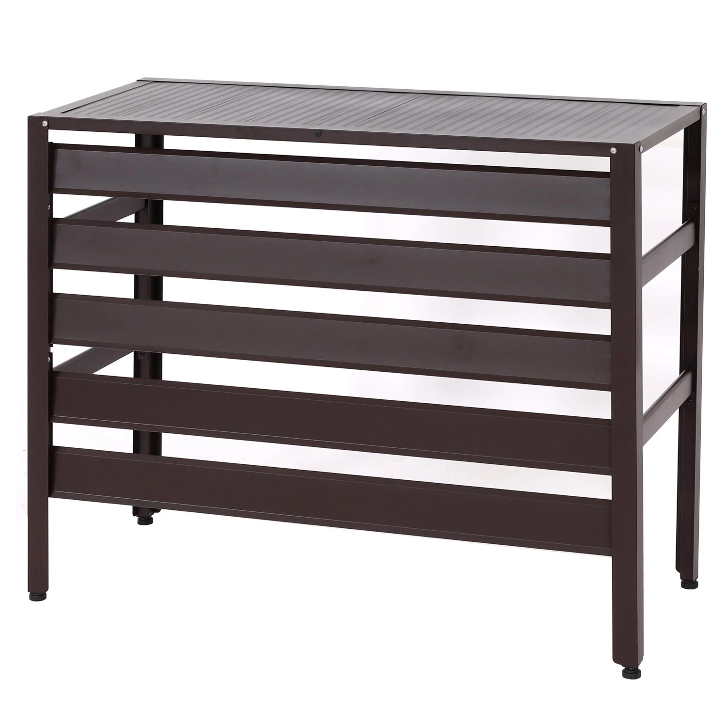 MCW Alu Verkleidung Für Klimaanlage/Wärmepumpe K59 Metall 73x90x38cm Braun
