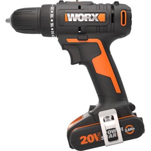 Worx Akku-Bohrschrauber WX100 mit 2 Ah Akku, schwarz-orange. Inklusive Tasche.