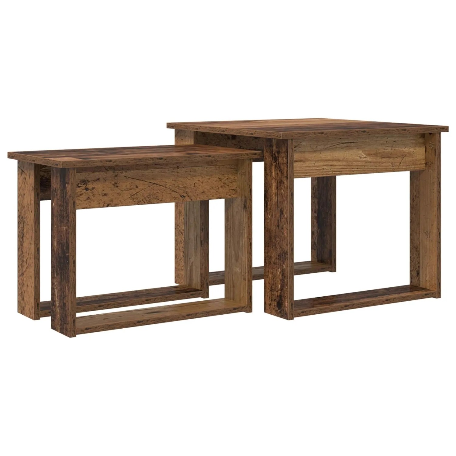 vidaXL Kaffeetisch Set 2-Tlg Altholz Holzwerkstoff 8000130