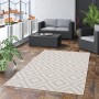 Grauer Pergamon In & Outdoor Teppich Marbella mit Fliesenoptik, 120x170 cm.