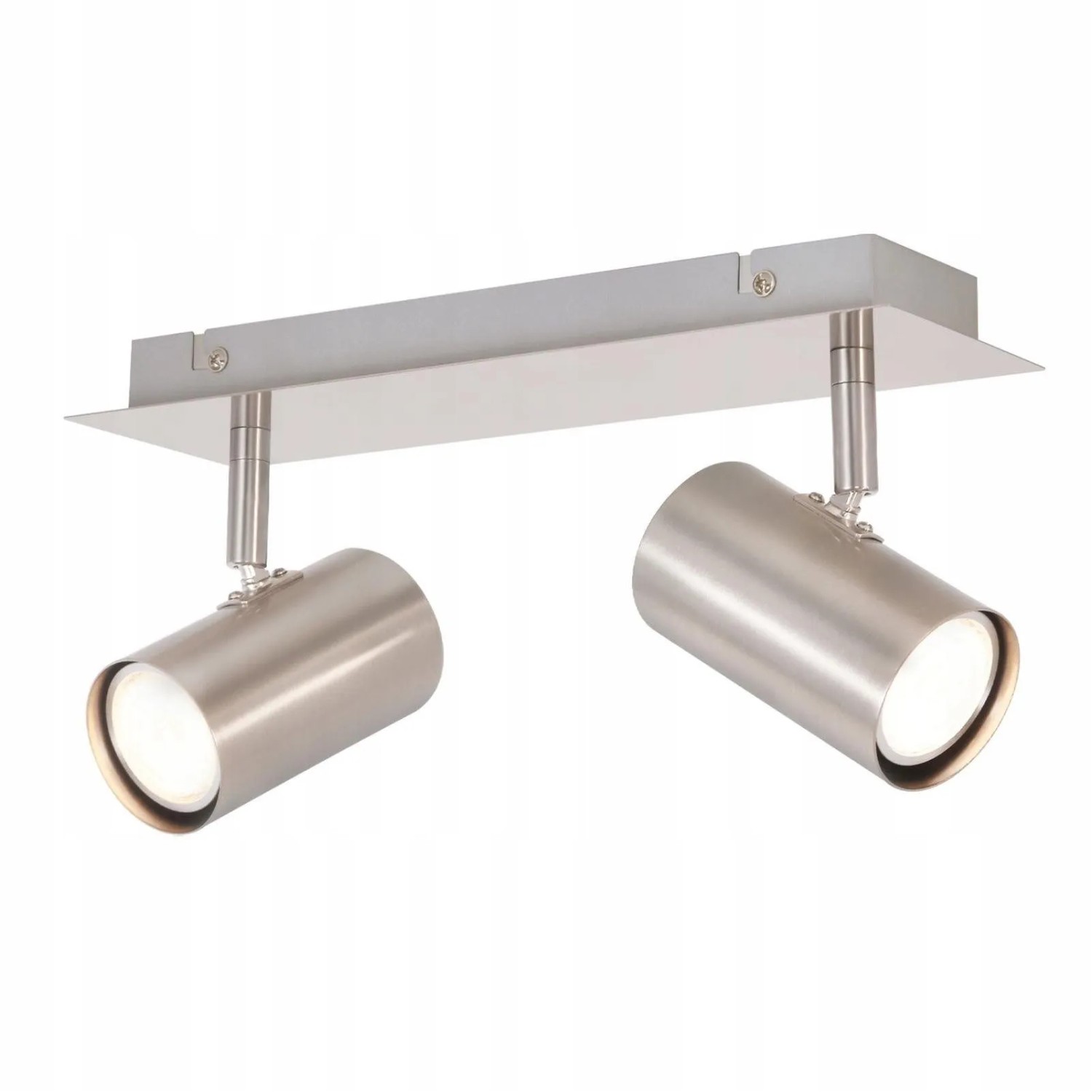 ZMH LED Deckenleuchte 2x GU10 Schwenkbar 330 Grad Nickel Ohne Leuchtmittel