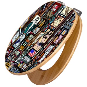 Banjado WC-Sitz aus Bambus mit New York Motiv und Absenkautomatik.