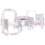vidaXL 3-tlg. Gartenlounge-Set aus Akazienholz mit Kissen, Maßeinteilungen.
