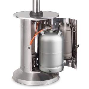 Enders Terrassenheizer Commercial mit Gasflasche im Ablagefach, Edelstahl.