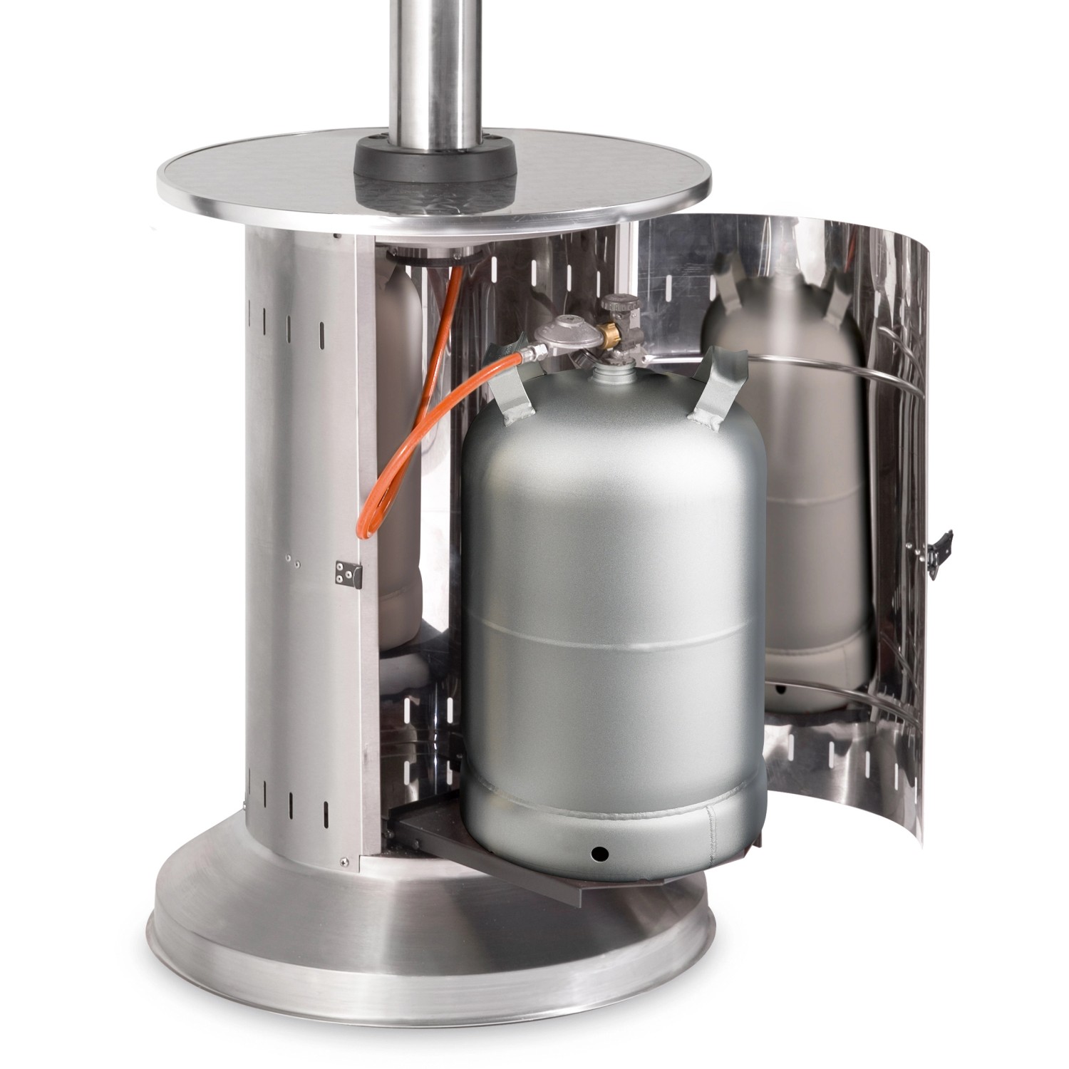 Enders Terrassenheizer Commercial mit Gasflasche im Ablagefach, Edelstahl.