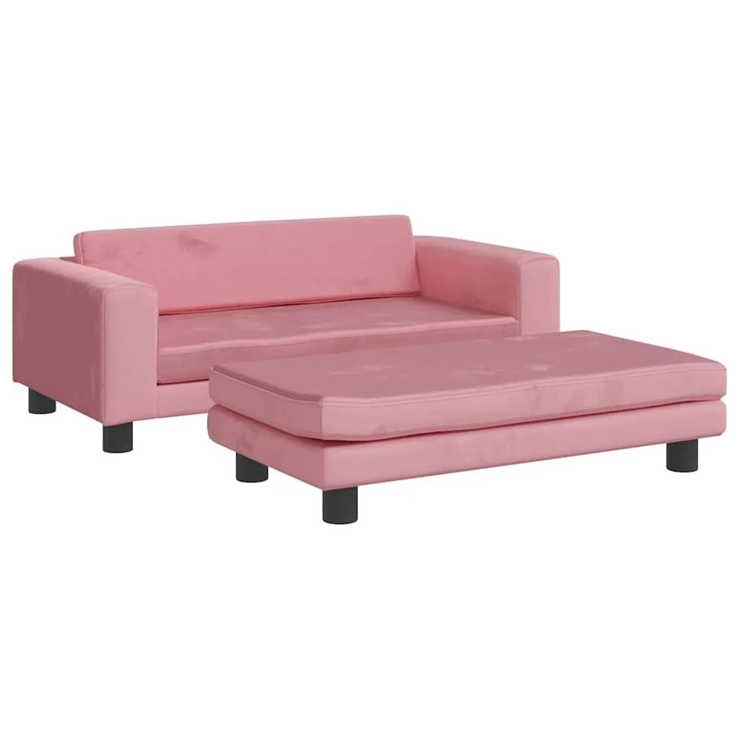 vidaXL Hundebett mit Verlängerung Rosa 100x50x30 cm Samt 172022