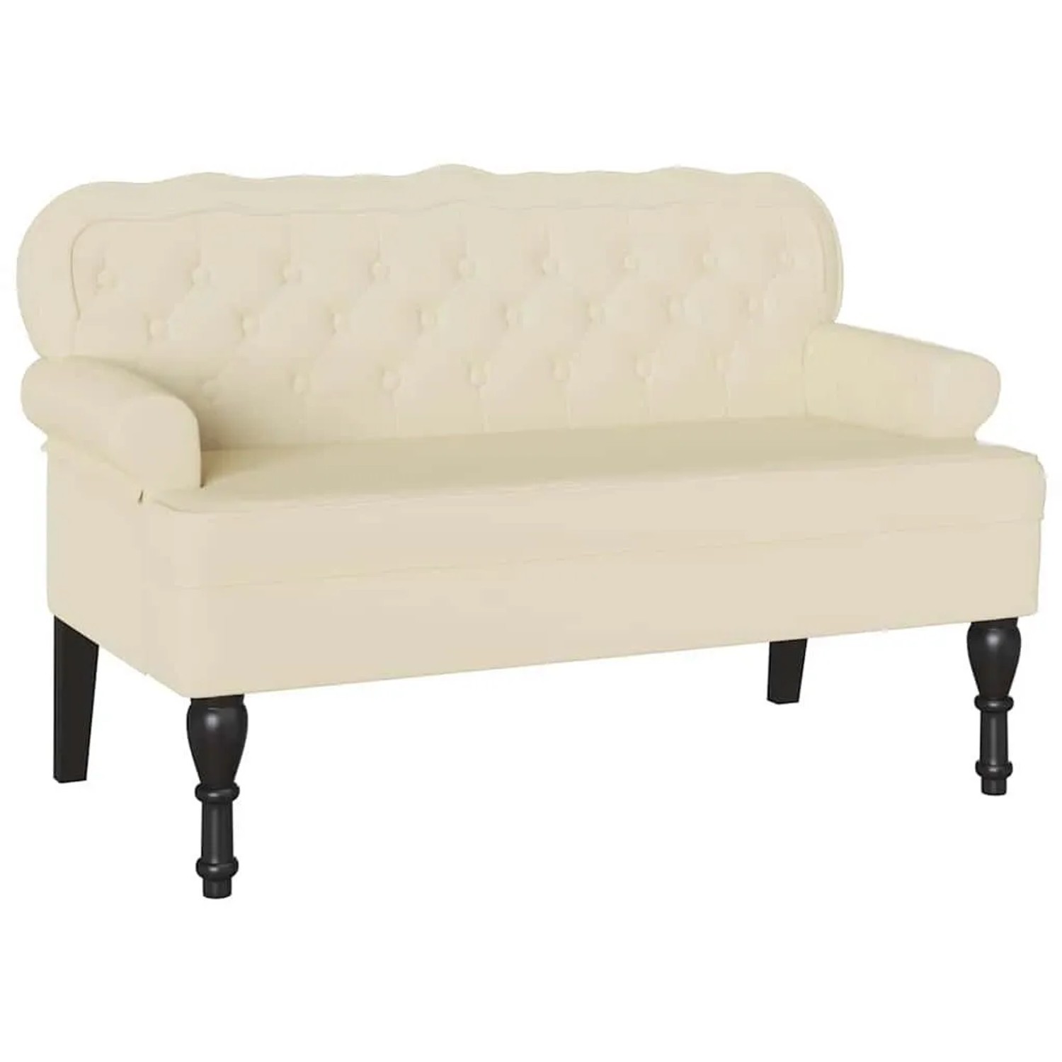 vidaXL Chesterfield Bank Creme 119,5 x 64,5 x 75 cm Kunstleder 42019295