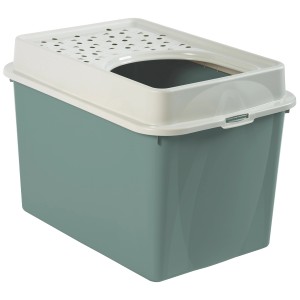 Rotho Katzentoilette Eco Berty, oben offen, in Mistletoe Green. Katzenklo mit Einstieg von oben.