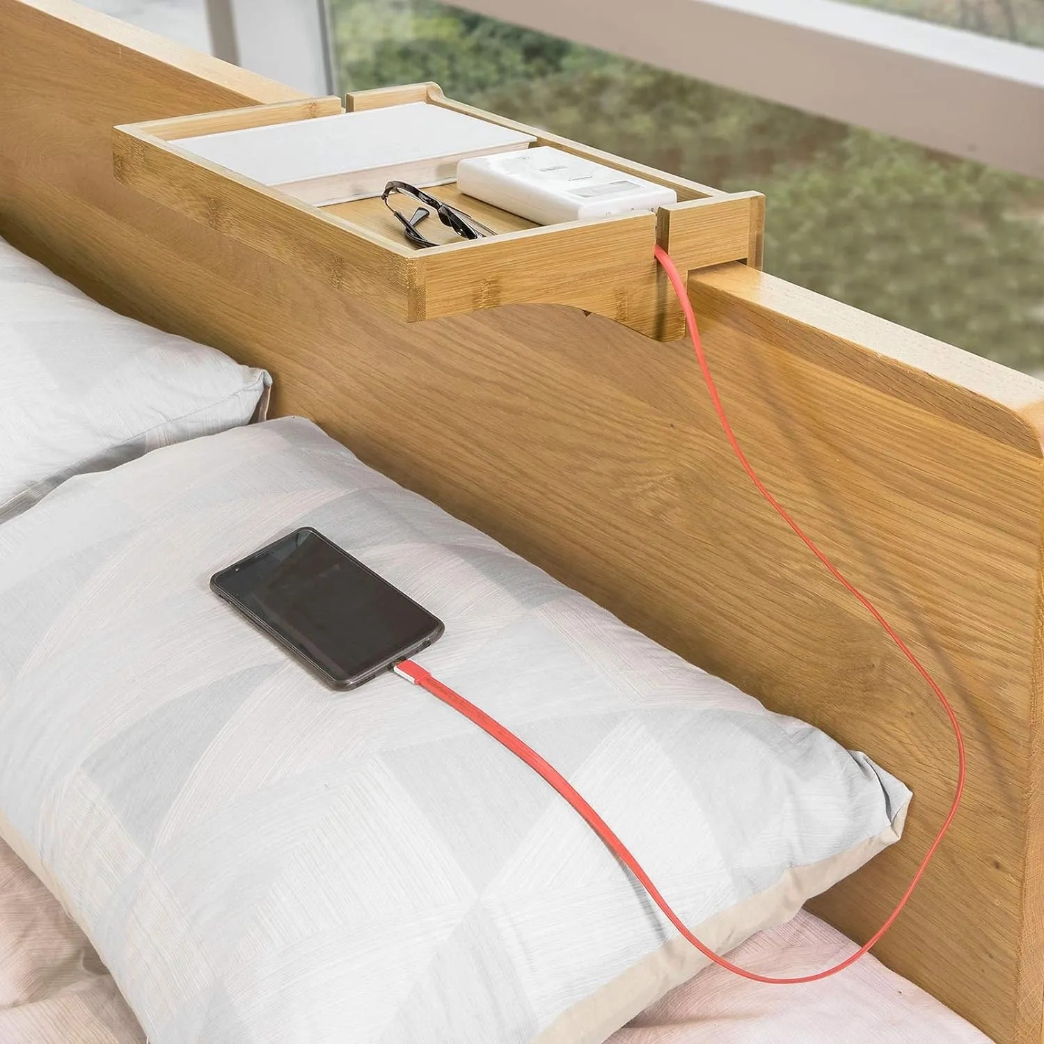 SoBuy Nachttisch schmal Bambus zum Klemmen Natur 36 x 8 x 25 cm kaufen bei OBI