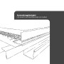 Darstellung der Daprona Kiesfangleiste mit Tropfkante aus Aluminium. Zeigt Kiesabgrenzung auf Dachterrassen und Dachentwässerung.