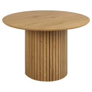 Runder ebuy24 Yale Esstisch Ø120cm in Eiche Dekor mit zylindrischem Fuß.