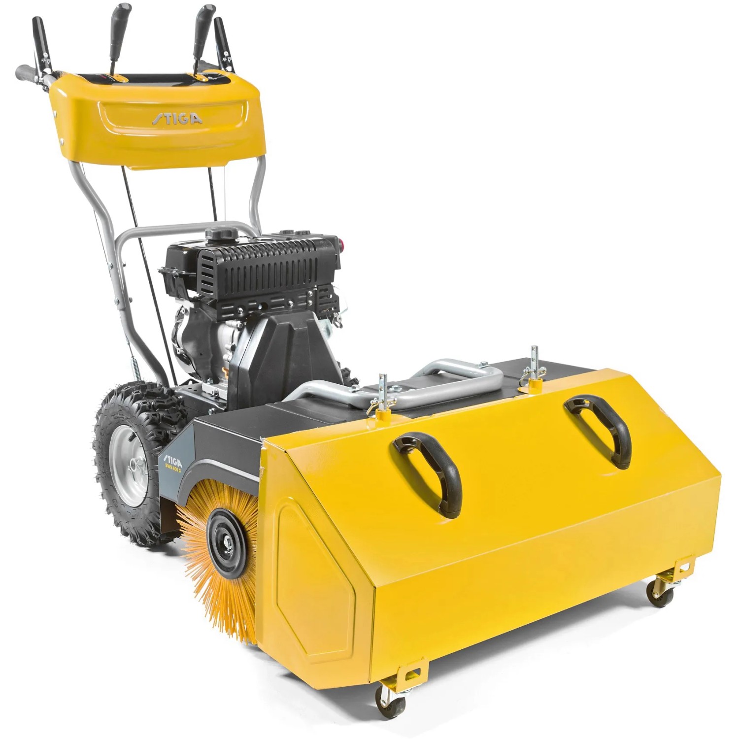 Stiga Sammelbehälter für SWS 600 G Kehrmaschine, gelb, zur Frontmontage.