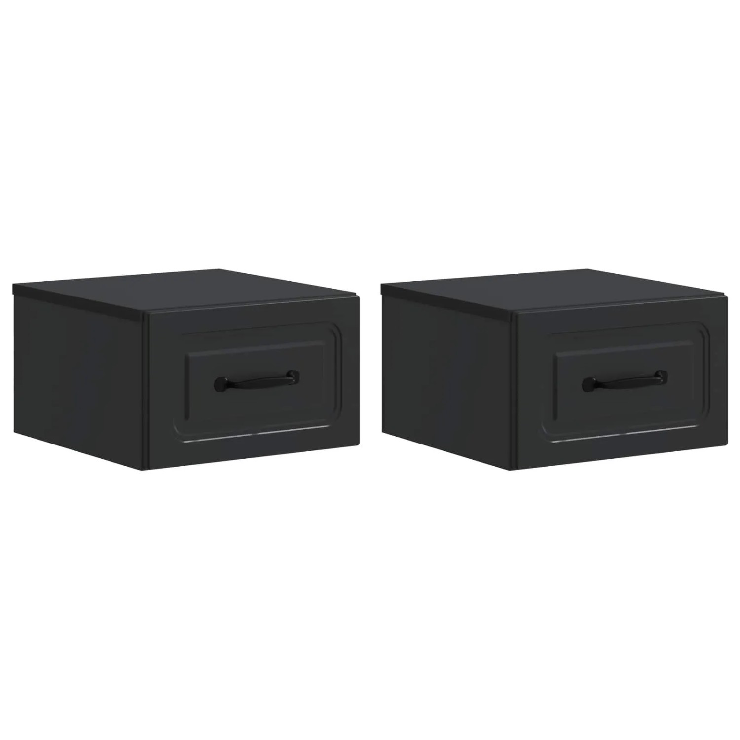 vidaXL Wandmontierter Nachttisch 2 Stk Schwarz 34,5 x 33 x 20 cm 899278