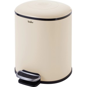 Beiger baliv Cosy Cave Kosmetikeimer, 5 Liter, mit Fußpedal und Soft-Close-Funktion.