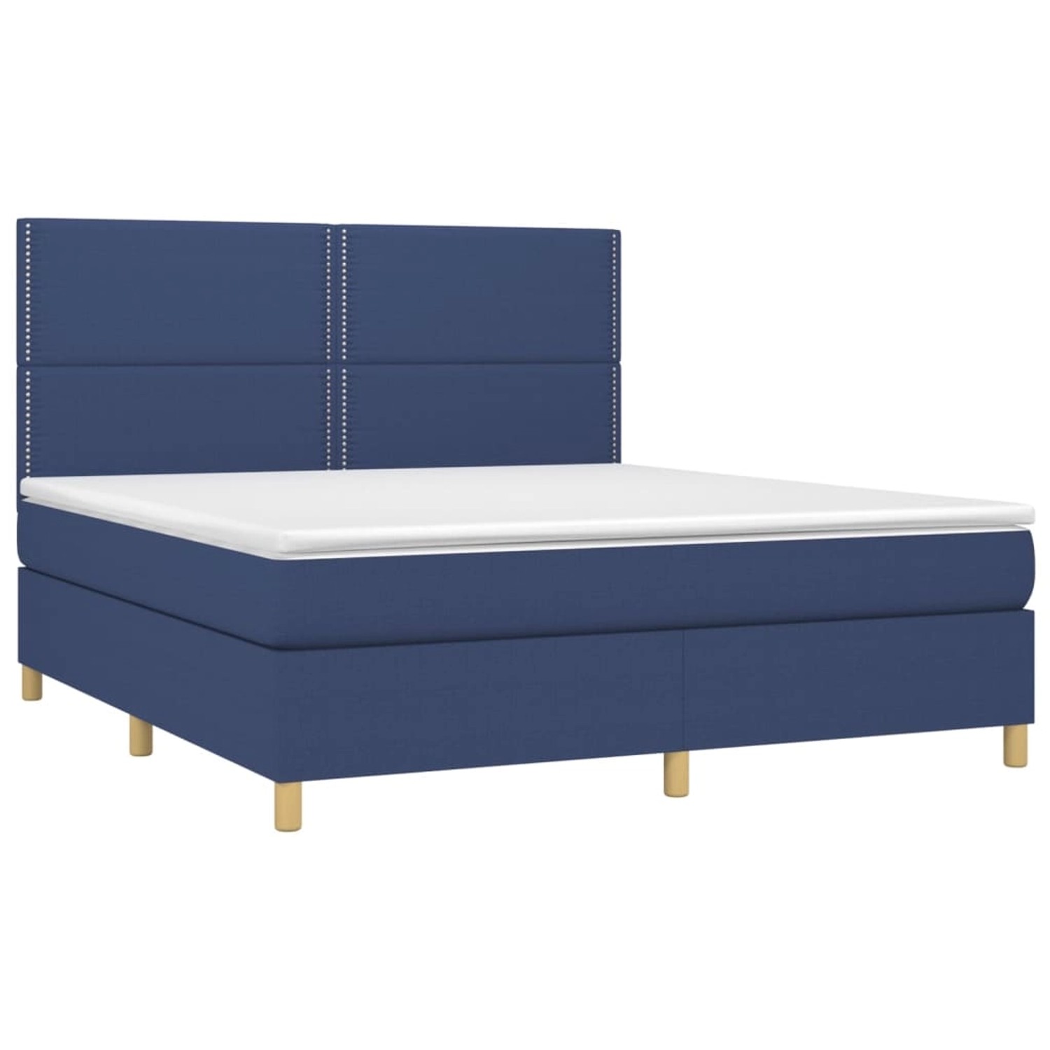 vidaXL Boxspringbett mit Matratze & LED Blau 180x200 cm Stoff 3135379 günstig online kaufen