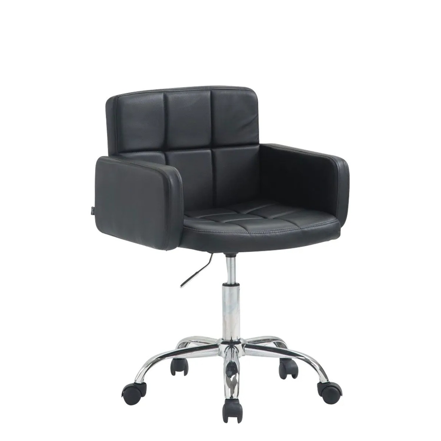 DELUKE Arbeitshocker ZÜRICH 60x52x75cm Kunstleder Schwarz Arbeitsstuhl Drehhocker Rollhocker Bürohocker