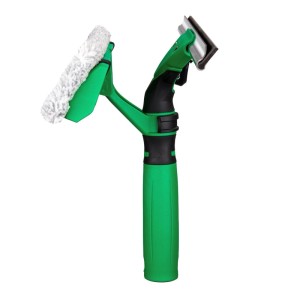 Unger VisaVersa Pro 2-in-1 Fensterwischer, 45 cm, grün. Reinigungsgerät mit Mikrofaserpad.