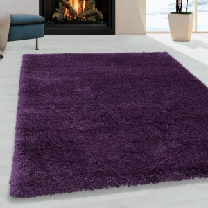 Ayyildiz Hochflorteppich Fluffy 3500 in Violett, 280x370 cm. Weicher, violetter Shaggy-Teppich.