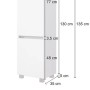 Held Möbel Bad-Midischrank Verona, 130 cm hoch, matt weiß, mit Maßangaben.