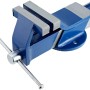 Blauer LUX Schraubstock Classic mit 100 mm Backenbreite und Stahlbacken.