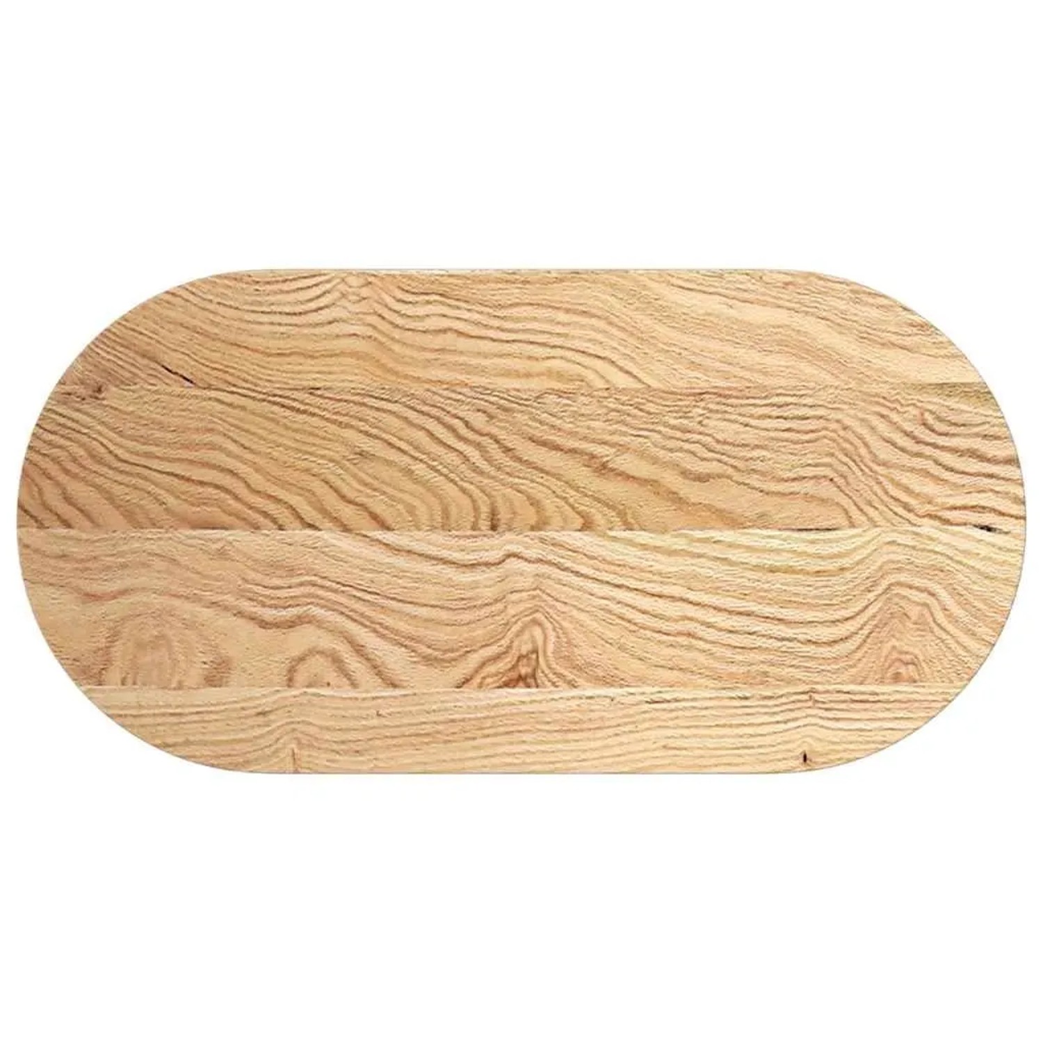 vidaXL Tischplatte 100x50x2 cm Massivholz Eiche Oval 4009062