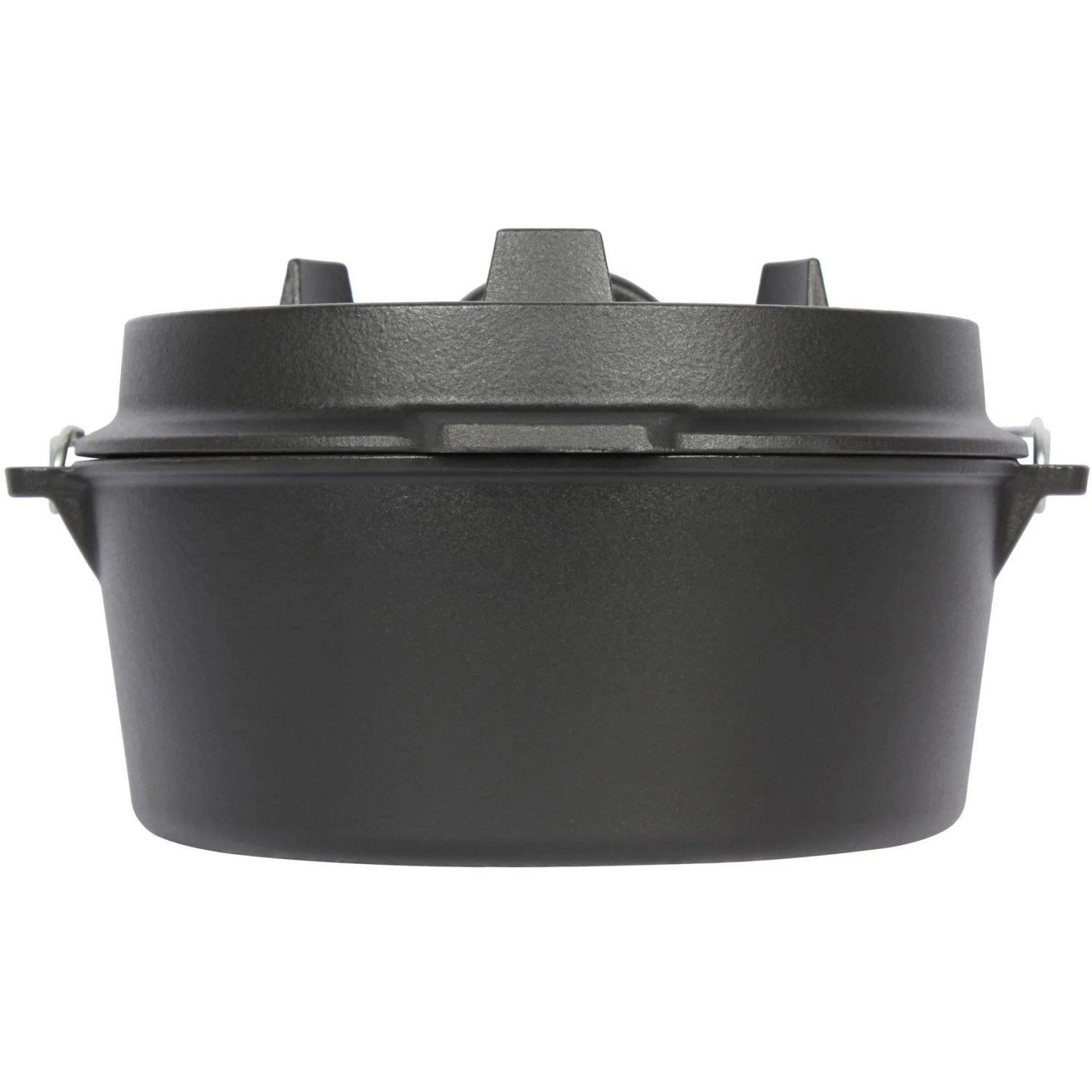 Schwarzer El Fuego Dutch Oven aus Gusseisen, 3,5 l Topf mit 1 l Deckel, robust und vielseitig für Grillutensilien.