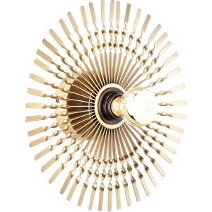 Goldene Wandleuchte Mendoza, 33 cm, im Sonnen-Design für indirekte Beleuchtung im Innenbereich.