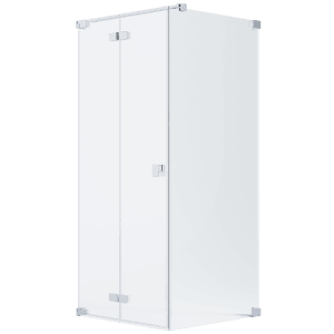 Schöner Wohnen Eckdusche mit Drehfalttür, silbermatt, 80x80x200 cm.