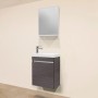Sanotechnik Badmöbel-Set Nora, 48 cm, Anthrazit: Waschbeckenunterschrank, Waschbecken und Spiegel mit Ablage.