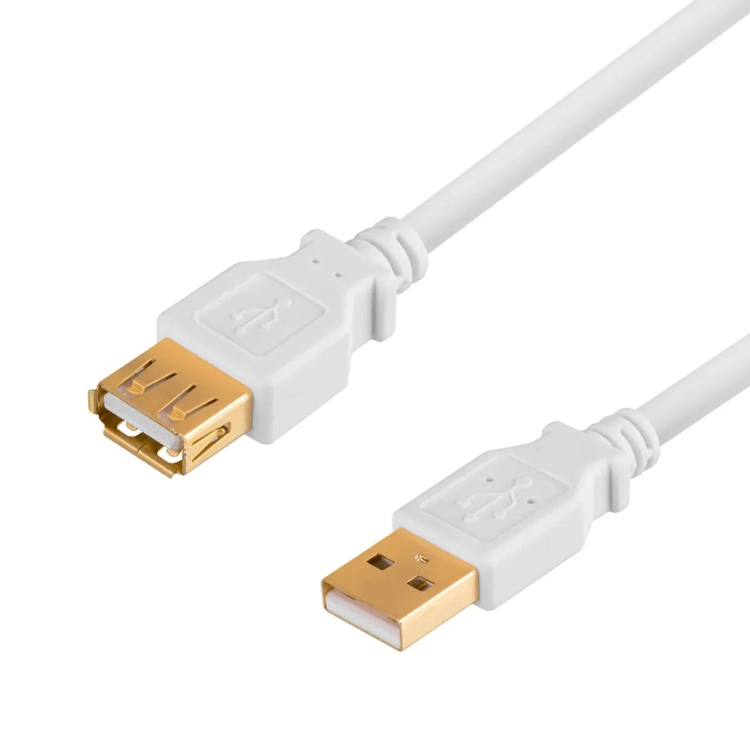 hb-digital 1m USB Verlängerung 2.0 USB A Stecker auf USB A Buchse Gold