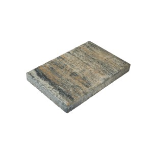Diephaus Terrassenplatte Corso Mobil Muschelkalk 30x20x3 cm, grau-beige mit dunklen Streifen.