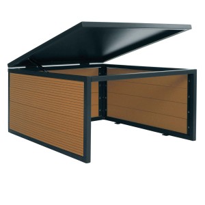 PROREGAL Mähroboter-Garage Mit Deckel 35x60x70cm Wpc Metall Eiche-Optik