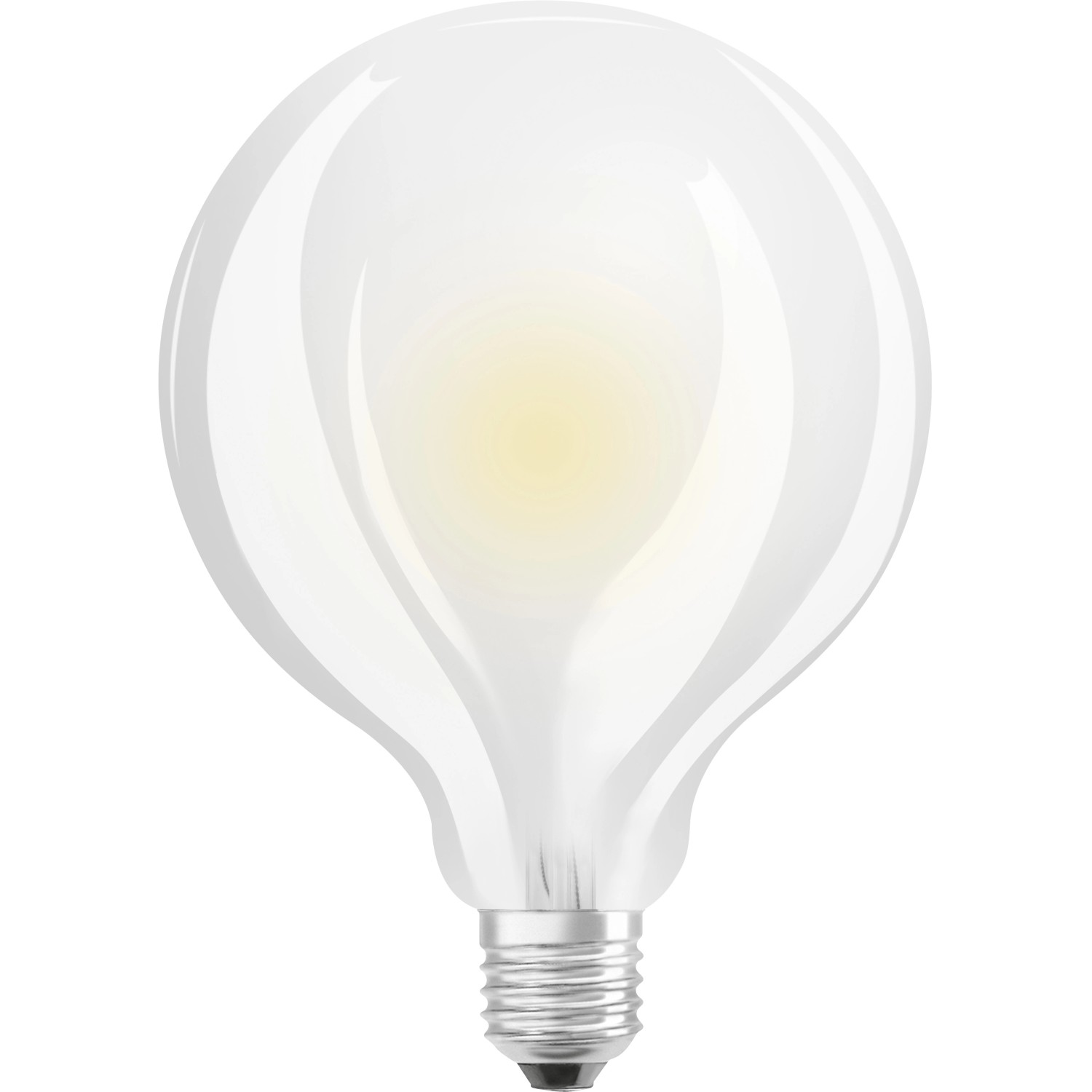 Osram LED-Leuchtmittel E27 in Globeform, 11W, warmweiß, 1521 Lumen, 13,5x9,5cm.