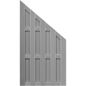 Graues WPC Bohlenzaun Element Color Line, 180/90x90x3,3 cm, für Sichtschutz im Garten.