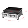 El Fuego Plancha Austin III Gasgrill mit emaillierter Gussplatte und drei Reglern.